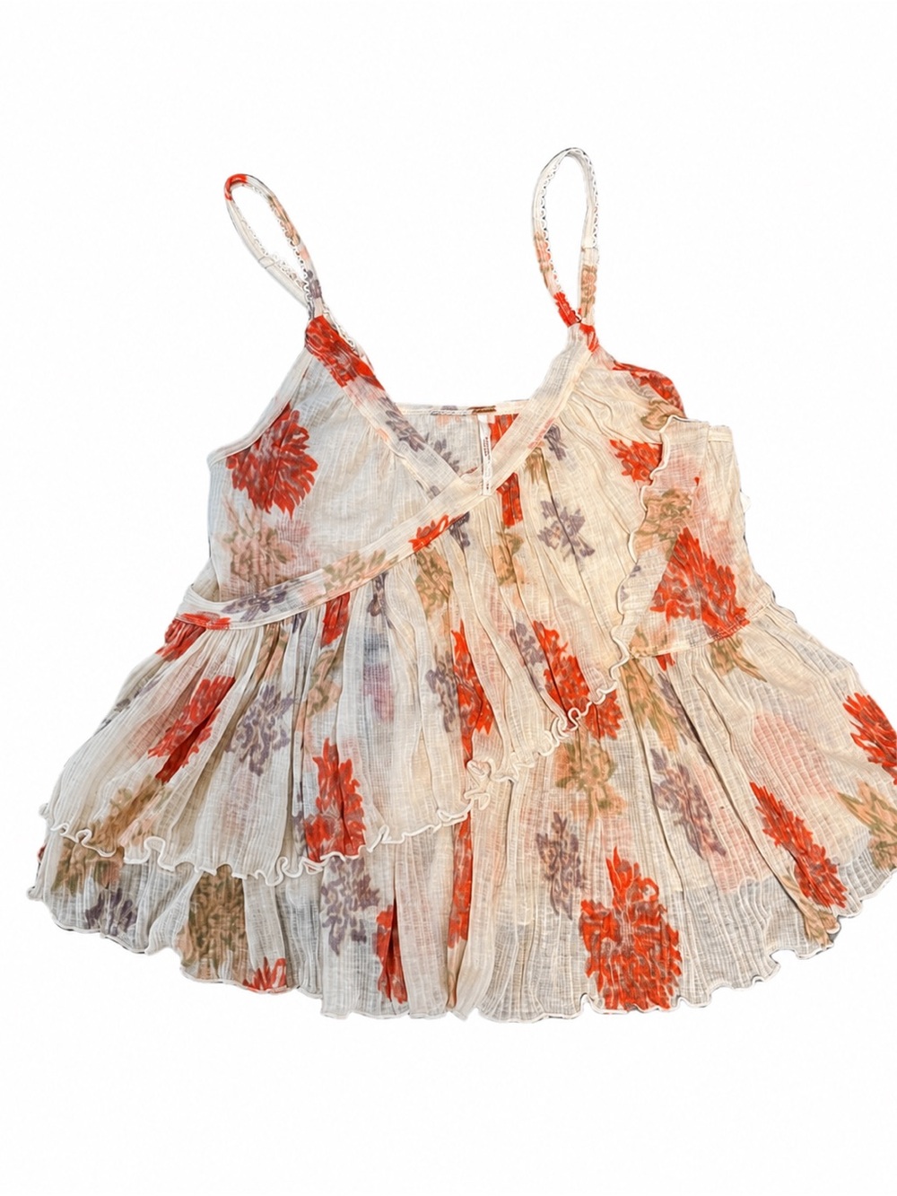 Free People Madeline China Porcelain Chiffon Top | Size L - Picture 4 of 8